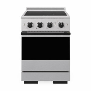 ZLINE Autograph Edition 24 in. 3.2 cu. ft. Marino Induction Range with 3 Element Cooktop and Electric Convection Oven in Satin Stainless Steel with Matte Black Accents (MINRSZ-24-MB)