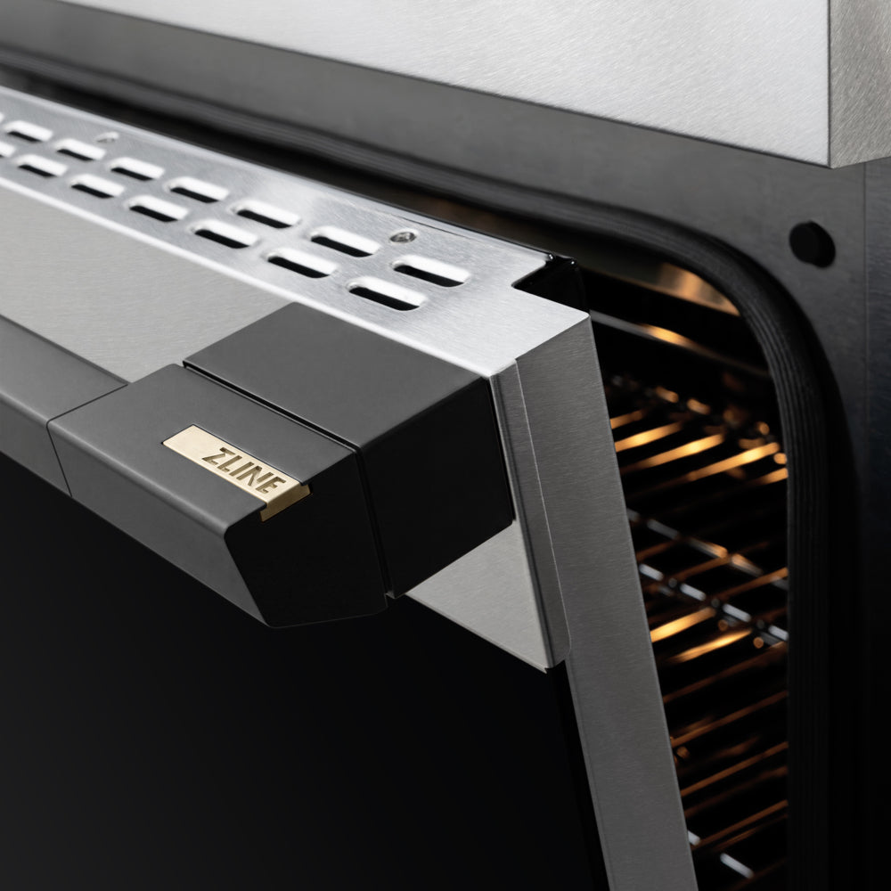 ZLINE Autograph Edition 36 in. 5.2 cu. ft. Marino Induction Range with 5 Element Cooktop and Electric Convection Oven in Satin Stainless Steel with Matte Black Accents (MINRSZ-36-MB)
