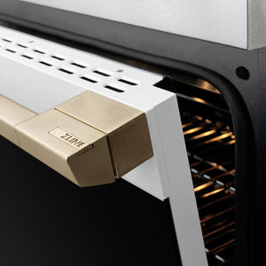 ZLINE Autograph Edition 36 in. 5.2 cu. ft. Marino Induction Range with 5 Element Cooktop and Electric Convection Oven in Satin Stainless Steel with White Matte Door and Champagne Bronze Accents (MINRSZ-WM-36-CB)