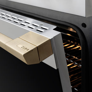 ZLINE Autograph Edition 24 in. 3.2 cu. ft. Marino Induction Range with 3 Element Cooktop and Electric Convection Oven in Stainless Steel with Champagne Bronze Accents (MINRZ-24-CB)