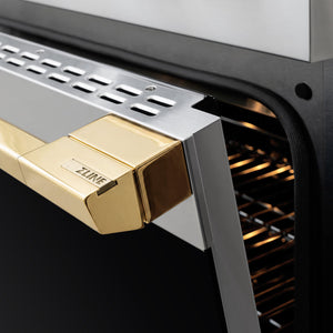 ZLINE Autograph Edition 24 in. 3.2 cu. ft. Marino Induction Range with 3 Element Cooktop and Electric Convection Oven in Stainless Steel with Polished Gold Accents (MINRZ-24-G)