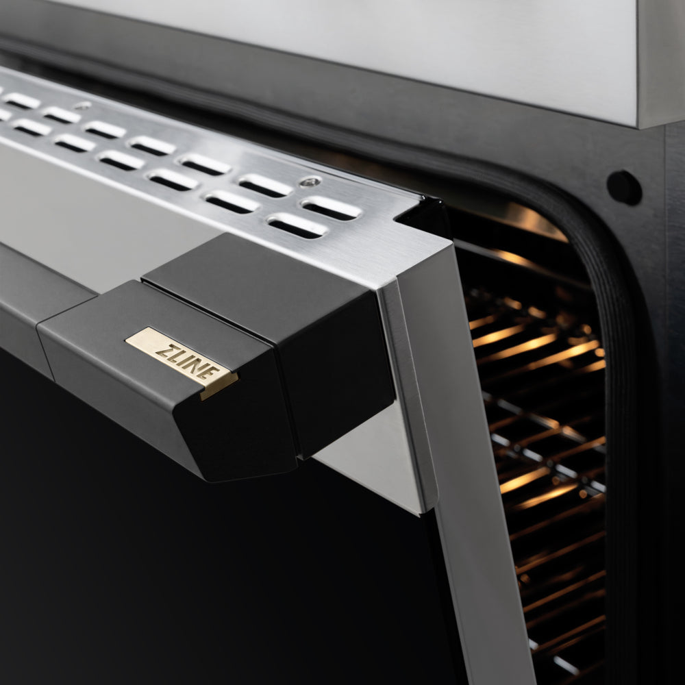 ZLINE Autograph Edition 24 in. 3.2 cu. ft. Marino Induction Range with 3 Element Cooktop and Electric Convection Oven in Stainless Steel with Matte Black Accents (MINRZ-24-MB)