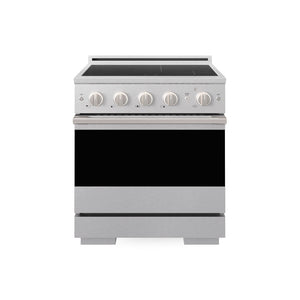 ZLINE 30 in. 4.2 cu. ft. Marino Induction Range with 4 Element Cooktop and Electric Convection Oven in Satin Stainless Steel (MINRS-30)