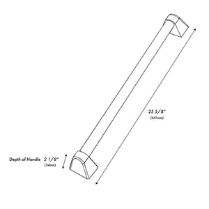 ZLINE Autograph Edition 30 in. Microwave Helix Handle (Set of 1) in Polished Nickel (MWHZ-30-K-PN) dimensional diagram.