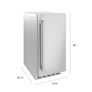 ZLINE 15 in. Touchstone Nugget Ice Maker with Drain Pump and Solid Stainless Steel Door (INGD-ST-15)