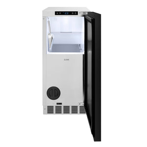 ZLINE Autograph Edition 15 in. Touchstone Nugget Ice Maker with Drain Pump and Panel-Ready Door with Polished Gold Handle (INGDPZ-15-G)