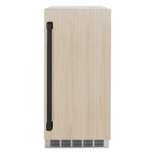 ZLINE Autograph Edition 15 in. Touchstone Nugget Ice Maker with Drain Pump and Panel-Ready Door with Matte Black Handle (INGDPZ-15-MB)