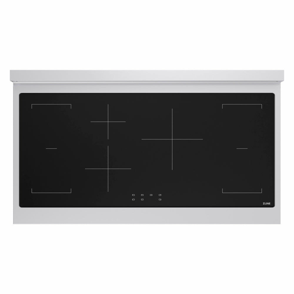 ZLINE 48 in. Paramount Induction Rangetop with 7 Element Cooktop in Stainless Steel (SINRT48) top-down, above cooking surface.