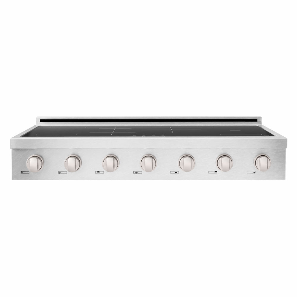 ZLINE 48 in. Paramount Induction Rangetop with 7 Element Cooktop in Satin Stainless Steel (SINRTS-48) front.