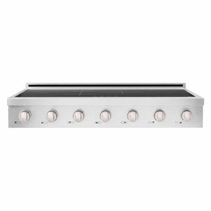 ZLINE 48 in. Paramount Induction Rangetop with 7 Element Cooktop in Satin Stainless Steel (SINRTS-48) front.