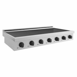 ZLINE Autograph Edition 48 in. Paramount Induction Rangetop with 7 Element Cooktop in Stainless Steel and Matte Black Accents (SINRTZ-48-MB) side.