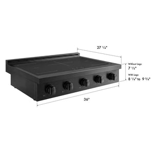 ZLINE 36 in. Paramount Induction Rangetop with 5 Element Cooktop in Black Stainless Steel (SINRTB-36)