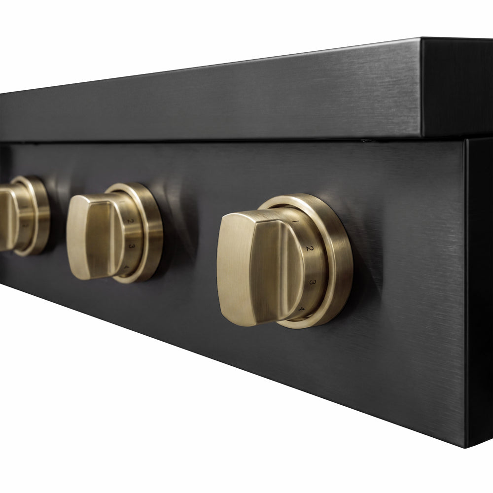 ZLINE Autograph Edition 30 in. Paramount Induction Rangetop with 4 Element Cooktop in Black Stainless Steel and Champagne Bronze Accents (SINRTBZ-30-CB)