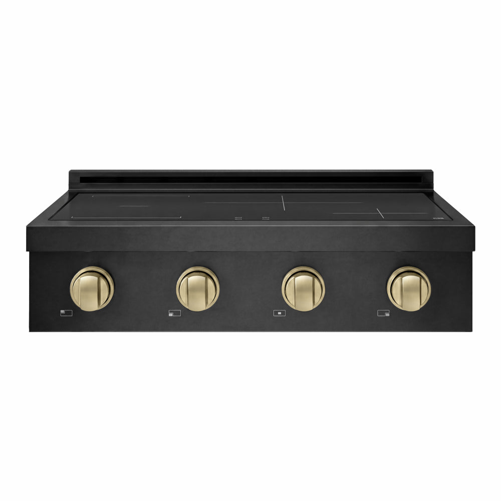 ZLINE Autograph Edition 30 in. Paramount Induction Rangetop with 4 Element Cooktop in Black Stainless Steel and Champagne Bronze Accents (SINRTBZ-30-CB)