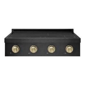 ZLINE Autograph Edition 30 in. Paramount Induction Rangetop with 4 Element Cooktop in Black Stainless Steel and Champagne Bronze Accents (SINRTBZ-30-CB)