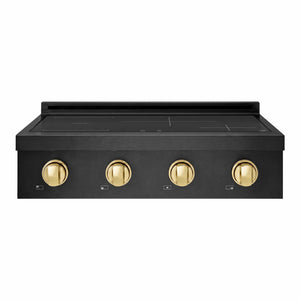 ZLINE Autograph Edition 30 in. Paramount Induction Rangetop with 4 Element Cooktop in Black Stainless Steel and Polished Gold Accents (SINRTBZ-30-G)