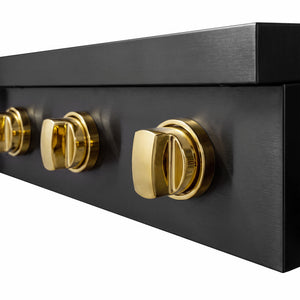 ZLINE Autograph Edition 36 in. Paramount Induction Rangetop with 5 Element Cooktop in Black Stainless Steel and Polished Gold Accents (SINRTBZ-36-G)