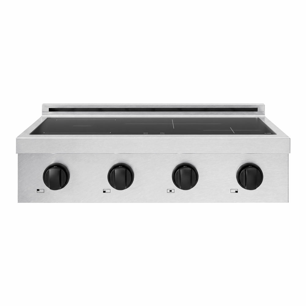 ZLINE Autograph Edition 30 in. Paramount Induction Rangetop with 4 Element Cooktop in Satin Stainless Steel and Matte Black Accents (SINRTSZ-30-MB)