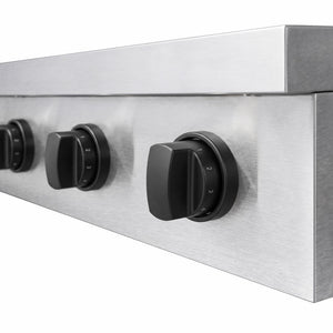 ZLINE Autograph Edition 36 in. Paramount Induction Rangetop with 5 Element Cooktop in Satin Stainless Steel and Matte Black Accents (SINRTSZ-36-MB)