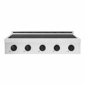 ZLINE Autograph Edition 36 in. Paramount Induction Rangetop with 5 Element Cooktop in Satin Stainless Steel and Matte Black Accents (SINRTSZ-36-MB)