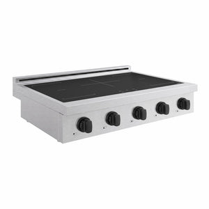 ZLINE Autograph Edition 36 in. Paramount Induction Rangetop with 5 Element Cooktop in Satin Stainless Steel and Matte Black Accents (SINRTSZ-36-MB)