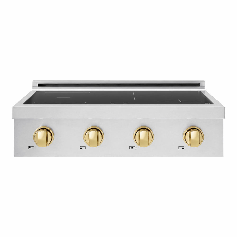 ZLINE Autograph Edition 30 in. Paramount Induction Rangetop with 4 Element Cooktop in Stainless Steel and Polished Gold Accents (SINRTZ-30-G)