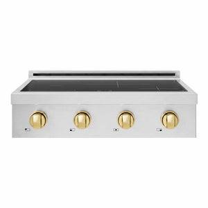 ZLINE Autograph Edition 30 in. Paramount Induction Rangetop with 4 Element Cooktop in Stainless Steel and Polished Gold Accents (SINRTZ-30-G)