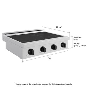 ZLINE Autograph Edition 30 in. Paramount Induction Rangetop with 4 Element Cooktop in Stainless Steel and Matte Black Accents (SINRTZ-30-MB)
