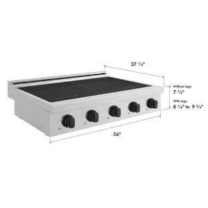 ZLINE Autograph Edition 36 in. Paramount Induction Rangetop with 5 Element Cooktop in Stainless Steel and Matte Black Accents (SINRTZ-36-MB)