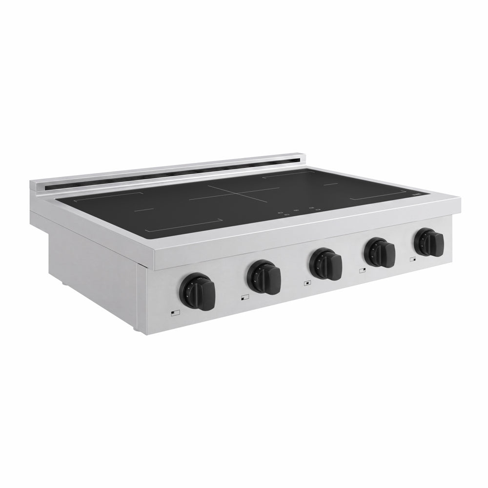 ZLINE Autograph Edition 36 in. Paramount Induction Rangetop with 5 Element Cooktop in Stainless Steel and Matte Black Accents (SINRTZ-36-MB)