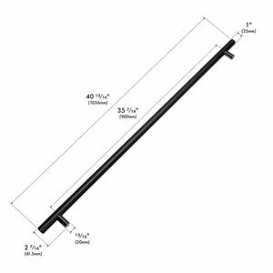 ZLINE 48 in. Wall-Mount Range Hood Helix Handle (Set of 1) in Black Stainless Steel (RHHZ-K-BS-48) with dimensions labeled.
