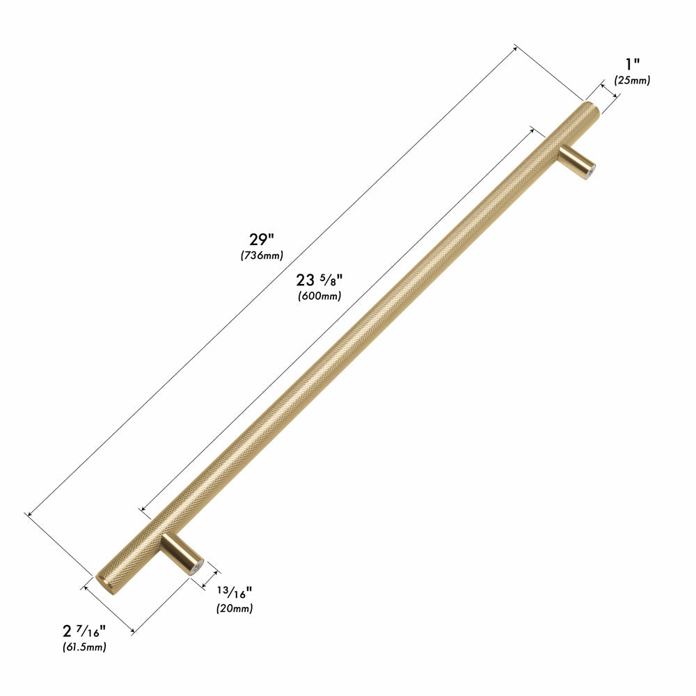 ZLINE Autograph Edition 36 in. Wall-Mount Range Hood Helix Handle (Set of 1) in Champagne Bronze (RHHZ-K-CB-36) with dimensions labeled.