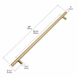 ZLINE Autograph Edition 36 in. Wall-Mount Range Hood Helix Handle (Set of 1) in Champagne Bronze (RHHZ-K-CB-36) with dimensions labeled.