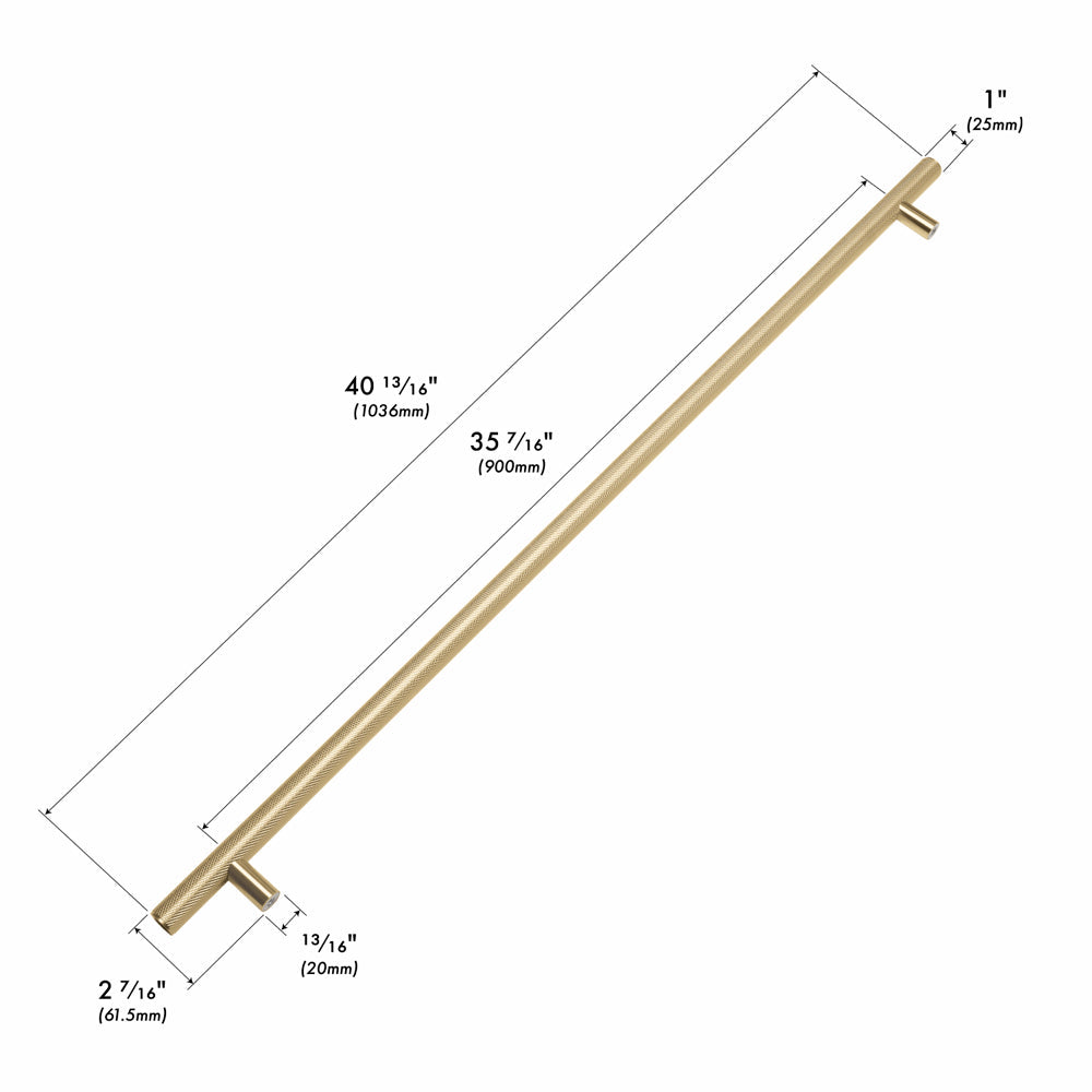 ZLINE Autograph Edition 48 in. Wall-Mount Range Hood Helix Handle (Set of 1) in Champagne Bronze (RHHZ-K-CB-48) with dimensions labeled.