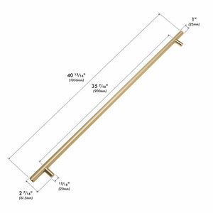 ZLINE Autograph Edition 48 in. Wall-Mount Range Hood Helix Handle (Set of 1) in Champagne Bronze (RHHZ-K-CB-48) with dimensions labeled.