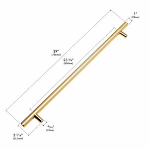 ZLINE Autograph Edition 36 in. Wall-Mount Range Hood Helix Handle (Set of 1) in Polished Gold (RHHZ-K-G-36) with dimensions labeled.