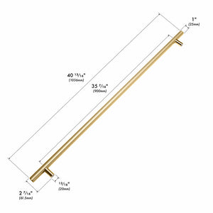 ZLINE Autograph Edition 48 in. Wall-Mount Range Hood Helix Handle (Set of 1) in Polished Gold (RHHZ-K-G-48) with dimensions labeled.