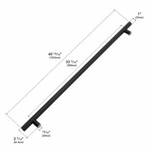 ZLINE Autograph Edition 48 in. Wall-Mount Range Hood Helix Handle (Set of 1) in Matte Black (RHHZ-K-MB-48) with dimensions labeled.
