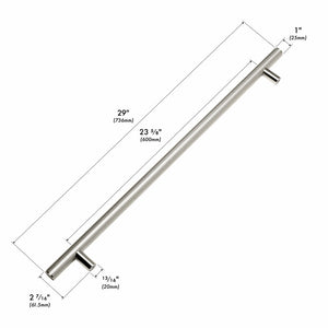 ZLINE Autograph Edition 36 in. Wall-Mount Range Hood Helix Handle (Set of 1) in Polished Nickel (RHHZ-K-PN-36) with dimensions labeled.