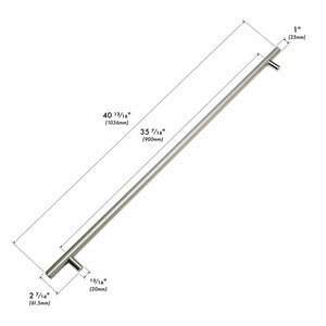 ZLINE Autograph Edition 48 in. Wall-Mount Range Hood Helix Handle (Set of 1) in Polished Nickel (RHHZ-K-PN-48) with dimensions labeled.
