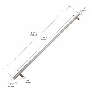 ZLINE 48 in. Wall-Mount Range Hood Helix Handle (Set of 1) in Stainless Steel (RHHZ-K-ST-48) with dimensions labeled.