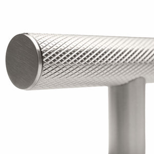ZLINE 30 in. Wall-Mount Range Hood Helix Handle (Set of 1) in Stainless Steel (RHHZ-K-ST-30) close-up detail, showing textured finish with knurling.