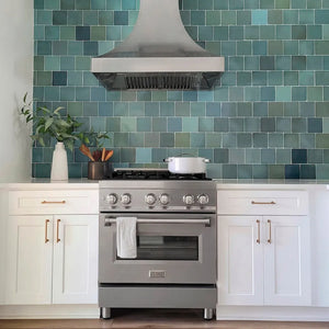 ZLINE 30 in. 4.0 cu. ft. Legacy Dual Fuel Range with 4 Burner Gas Cooktop and Electric Convection Oven in Satin Stainless Steel (RAS-SN-30)