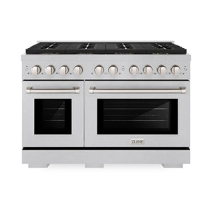 ZLINE 48 in. 6.7 cu. ft. Paramount Dual Fuel Range with 8 Burner DuoPro™ Cooktop and Dual Ovens in Satin Stainless Steel (PSDRS-48)