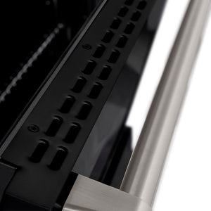 ZLINE 30 in. 4.2 cu. ft. Paramount Dual Fuel Range with 4 Burner DuoPro™ Cooktop and Electric Convection Oven in Satin Stainless Steel with Black Matte Door (PSDRS-BLM-30)