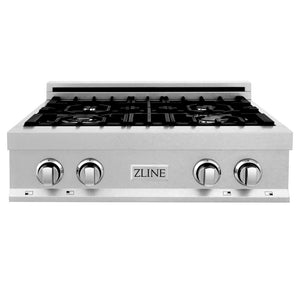 ZLINE 30 in. Legacy Gas Rangetop with 4 Burners and Porcelain Cooktop in Satin Stainless Steel (RTS-30) front.