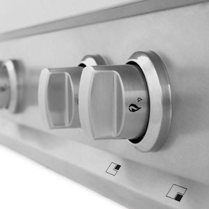 ZLINE 30 in. Legacy Gas Rangetop with 4 Burners and Porcelain Cooktop in Satin Stainless Steel (RTS-30) knobs.