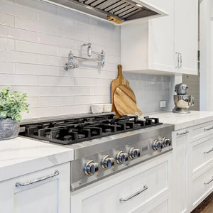 ZLINE 36 in. Legacy Gas Rangetop with 6 Burners and Porcelain Cooktop in Satin Stainless Steel (RTS-36) above.