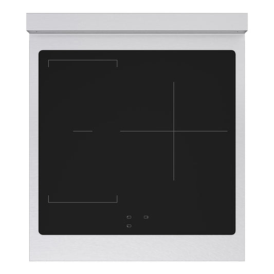 ZLINE 24 in. 3.2 cu. ft. Paramount Induction Range with 3 Element Cooktop and Electric Convection Oven in Satin Stainless Steel (SINRS-24) top-down, above cooktop.