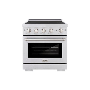 ZLINE 30 in. 4.2 cu. ft. Paramount Induction Range with 4 Element Cooktop and Electric Convection Oven in Satin Stainless Steel (SINRS-30)